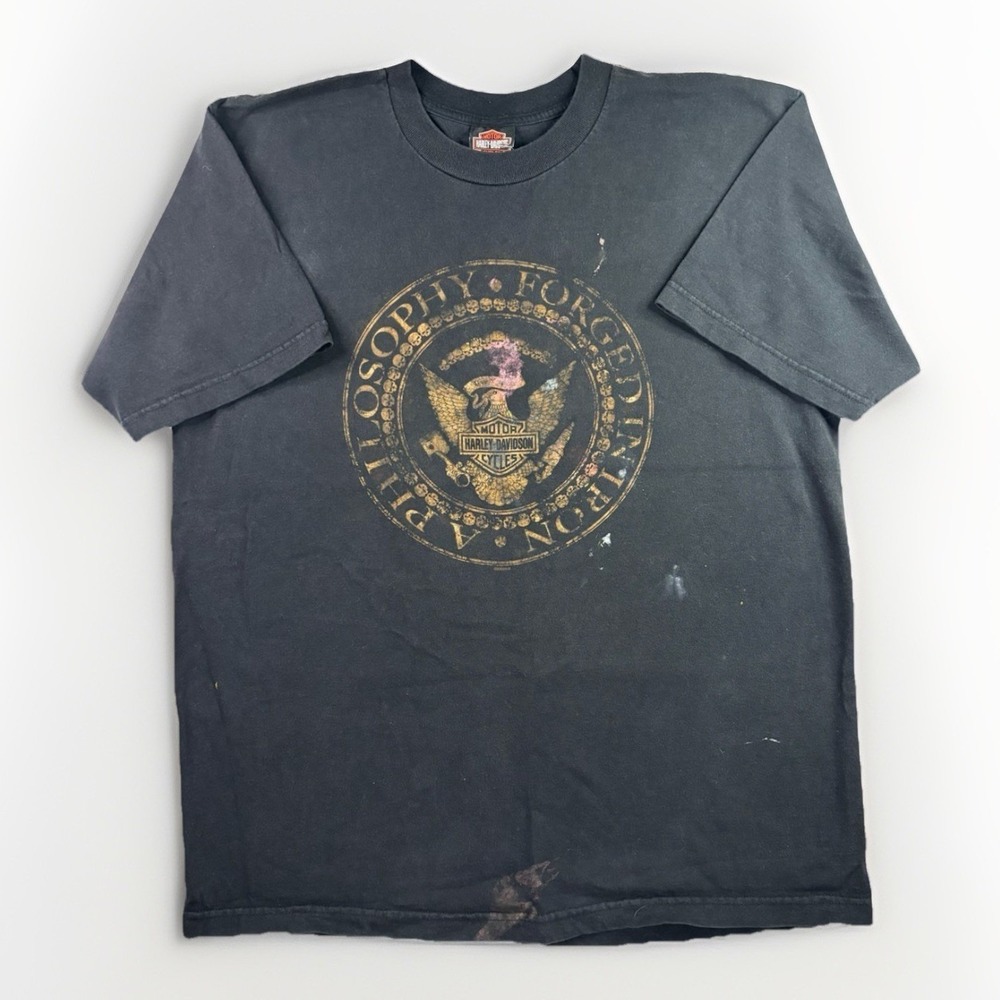 Harley Davidson Vintage T-Shirt Langhorne PA Eagle Crest Size XL‎ Made In USA